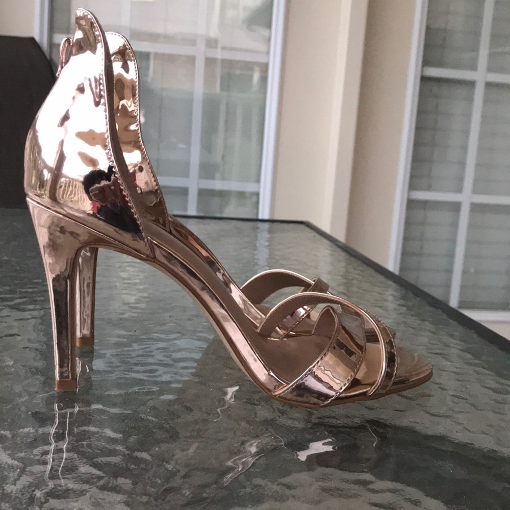 Kaari Rose Gold Open Toe Heels